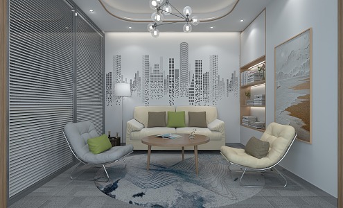 Company Reception Room Lounge 3d model