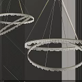 Contemporary Hanging Chandelier With Multiple Circular Rings And LED Lighting Design