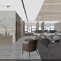 Modern Public Office Space Interior With Open Layout Workstations Office Chairs And Natural Light Windows