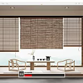 new bamboo curtain rolling curtain 3d model