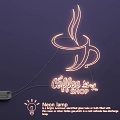 Modern Neon Lamp Set With Coffee Cup Design For Coffee Shop Decoration