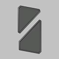 Minimalist Geometric Design With Two Black Triangles And Light Edges On Gray Background