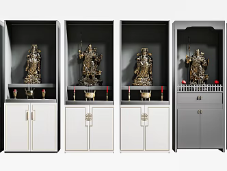 New Chinese-style Buddha Niches Worship Table Candle Holder Buddha Statues Altar Table Guanyin Statues Buddha Nichan Cabinet 3d model