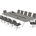 Modern Conference Table and Chair Conference Table Office Chair 3d model