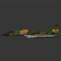 Camouflage Fighter Jet Model With Sharp Nose Angled Wings On Gray Background 3d model
