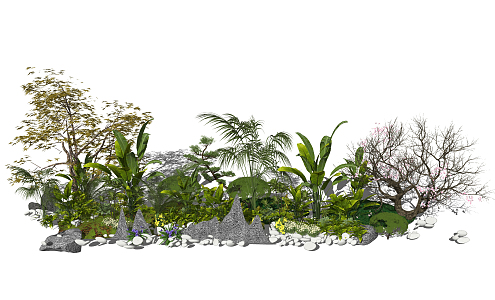 Modern Shrub Plants Potted Landscape Plants 3d model