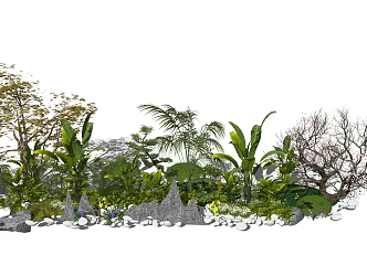 Modern Shrub Plants Potted Landscape Plants 3d model