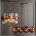 Elegant Crystal Chandelier with Colorful Glass Petals and Golden Frame Hanging for Warm Interior Lighting