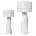 Modern White Chandeliers With Square Shades And Cylindrical Columns For Home Interior