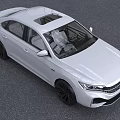 White Volkswagen Sedan With Sleek Exterior Design