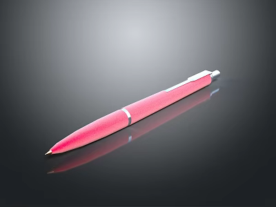 Pink Ballpoint Pen With Sleek Design And Metallic Accents For Daily Writing Use 3d model