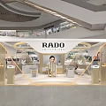 RADO Art Installation in Mall with Transparent Structure Open Design Watch Exhibition Booth Staff Present