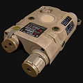 Rugged Beige Commercial Equipment With Multiple Ports Labels Connectors And Durable Design
