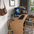 Study Computer Storage Rack Table Lamp Hook Air Conditioning Umbrella Cat Nest Air Conditioning Headset 3d model