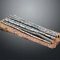 Natural Wooden Logs Stacked On Rustic Stone Base With Earthy Texture And Natural Finish