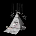Cozy Kids Teepee with Logan Name Star Decorations on Furry Rug and Bunny Toys