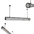 Modern Metal Chandelier With Chain Suspended Wire Grid Design for Contemporary Spaces