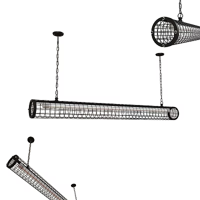 Modern Metal Chandelier With Chain Suspended Wire Grid Design for Contemporary Spaces 3d model
