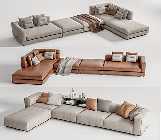 modern corner sofa multiplayer sofa corner sofa 3d model