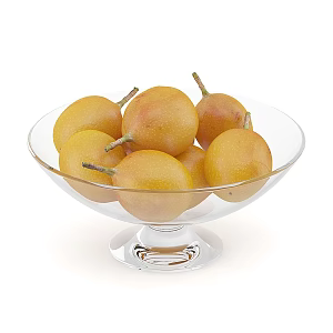 Food Fruit Pear Plate 3d model
