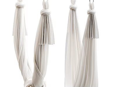 Cozy White Hanging Hammock Chair With Soft Flowing Fabric For Indoor Relaxation 3d model