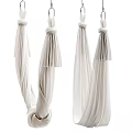 Cozy White Hanging Hammock Chair With Soft Flowing Fabric For Indoor Relaxation