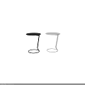 Modern Side Table With Round Top And Black White Metal Frame Design 3d model