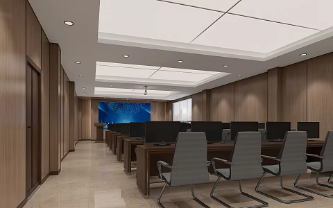 Modern classroom electric classroom lecture hall 3d model