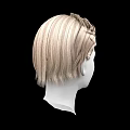White Head Model With Blonde Hair And Detailed Facial Features On Black Background