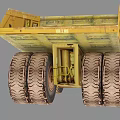 CAT 797 Yellow Dump Truck With Large Tires And Open Heavy Duty Structure