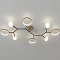 Modern Ceiling Lights with Branch Like Design Golden Fixtures and Circular Shades