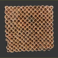 Orange Honeycomb Structural Component With Uniform Grid Holes And Sturdy Base Support 3d model