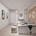 Elegant Modern Beauty Hair Salon Interior With Styling Chairs And Pendant Lights