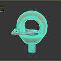 Red Lifting Eye Bolt Industrial Heavy Duty Machinery Part With Threaded Shank