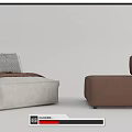 Modern Single Sofa Lazy Sofa 3d model
