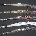 Different Designed Decorative Rifles Collection With Various Colors And Patterns