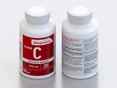 Walgreens Vitamin C Supplements 1000mg 100 Count For Immune Health 3d model