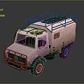 Light Colored Overland Camping Vehicle With Roof Rack And Side Windows