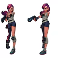Modern game characters with guns 3d model