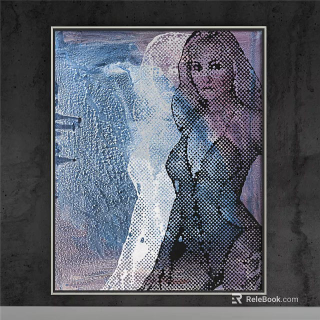 Contemporary Abstract Portrait Painting Featuring Female Figure With Vibrant Colors And Textured Brushstrokes 3d model 