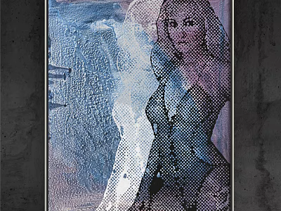 Contemporary Abstract Portrait Painting Featuring Female Figure With Vibrant Colors And Textured Brushstrokes 3d model