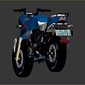 Stylish Blue Sporty Motorcycle With White Seat Red Accents And Modern Design