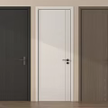 Modern Hinged Doors Three Different Colors Black White Brown Interior Design 3d model