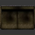 Modern Brown Woven Texture Two Seater Sofa With Armrests And Metal Legs