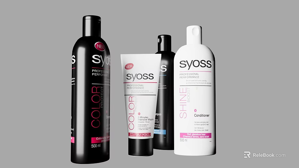 Syoss Daily Hair Care Products With Color Protect Shampoo And Shine Conditioner 3d model 
