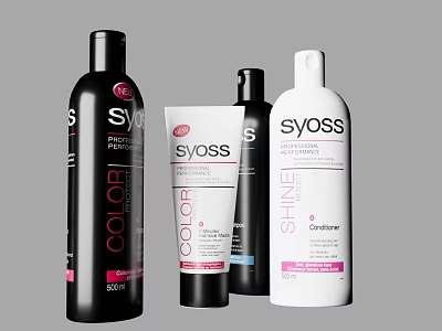 Syoss Daily Hair Care Products With Color Protect Shampoo And Shine Conditioner 3d model