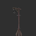 Rustic Outdoor Lantern With Wooden Tripod Stand Vintage Style Garden Lighting