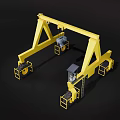 Yellow Mobile Gantry Crane Industrial Equipment With Lifting Hook Control Cabin And Wheels