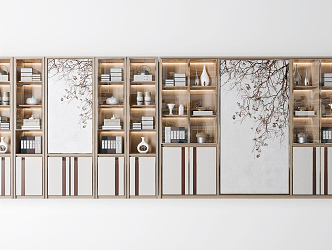 New Chinese Bookcase 3d model