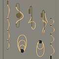 Modern Decorative Wall Lamps with Curved LED Light and Spiral Metal Design